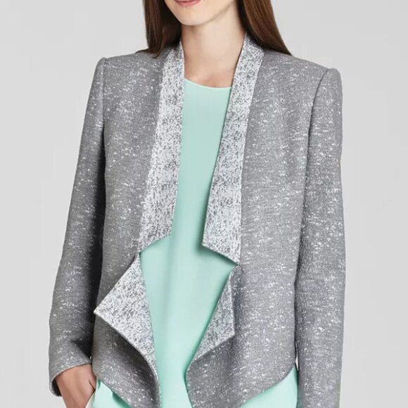 BCBGMaxAzria “Candice” Dove Grey Tuxedo Blazer – Size L - Picture 1 of 6